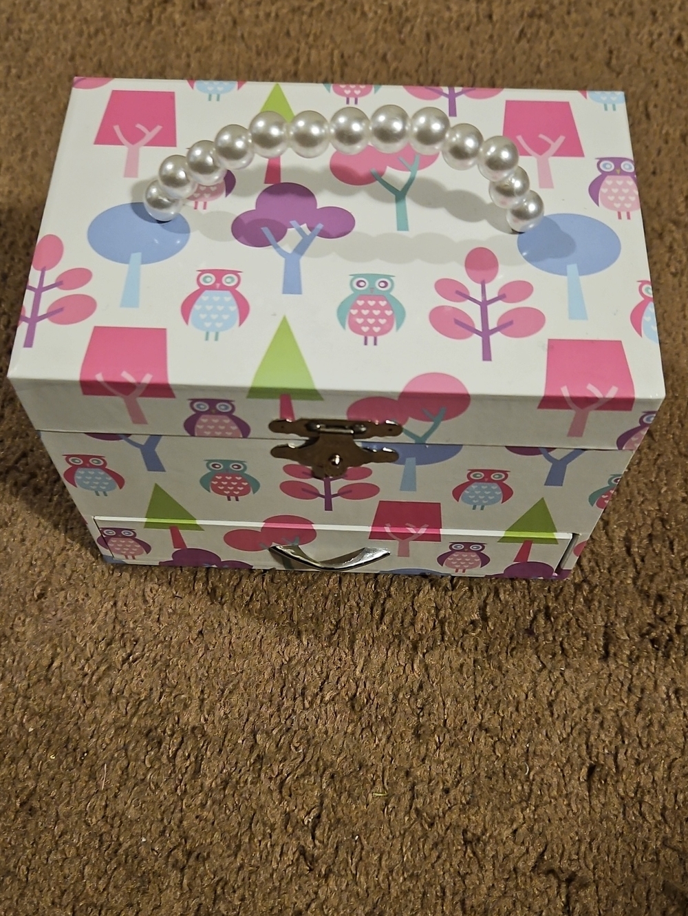 Girls Pearl-Handle Jewelry Box